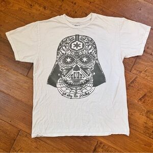 Star Wars White Graphic Tee Darth Vader Yo Soy Tu Padre Size Medium